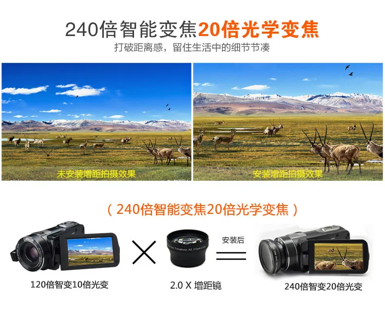Ordro Z20 FHD 1080P 24MP Цифровая видеокамера с WiFi, сенсорным экраном и поддержкой внешнего микрофона
