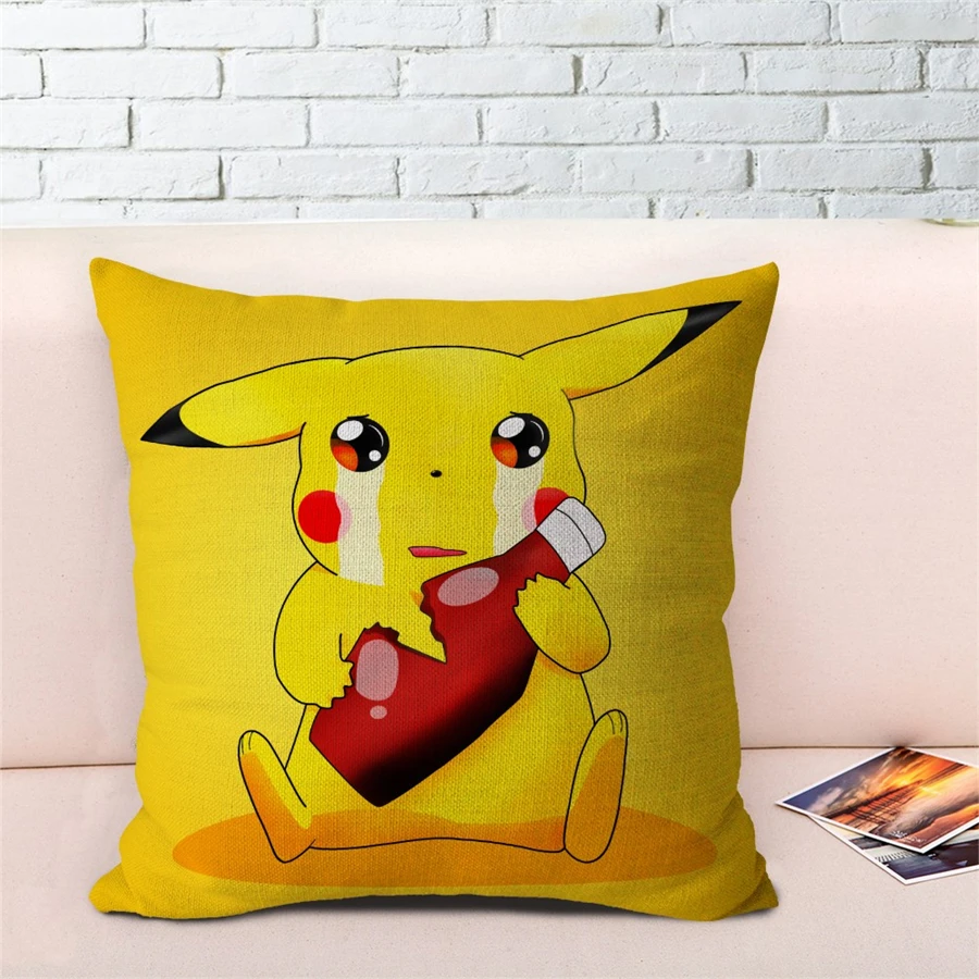 Милая декоративная наволочка для офисного кресла с изображением покемона из