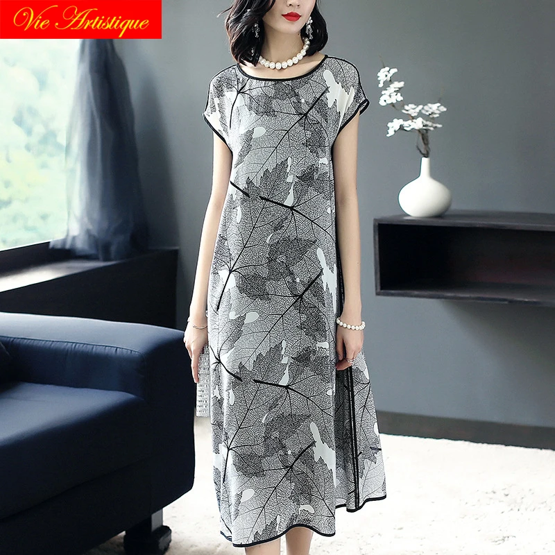 Шелковое платье с цветочным рисунком женские платья 2018 Летние повседневные