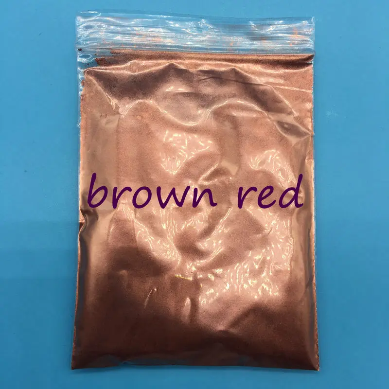 brown red Золотой пигмент жемчужный порошковый краситель керамическая порошковая краска покрытие автомобильных покрытий художественная окраска для кожи 100 г в упаковке - Цвет: brown red
