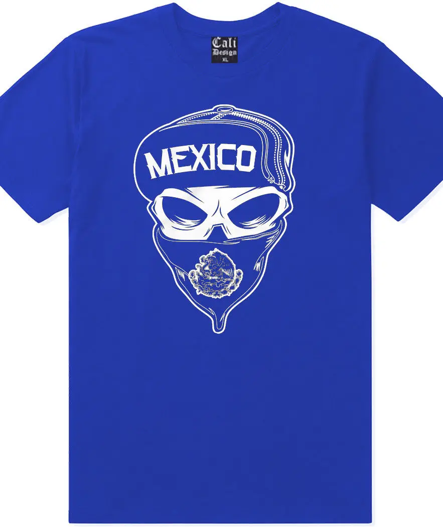 Новинка 2019 модная мужская футболка с мексиканским флагом черепом LA Raza коричневая