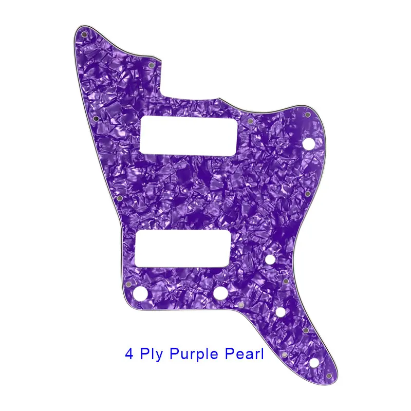 4Ply Purple Pearl Pleroo гитарные части-для нас нет верхнего управления Jazzmaster Стиль гитары накладки с P90 звукосниматели царапины пластины Замена - Цвет: 4Ply Purple Pearl