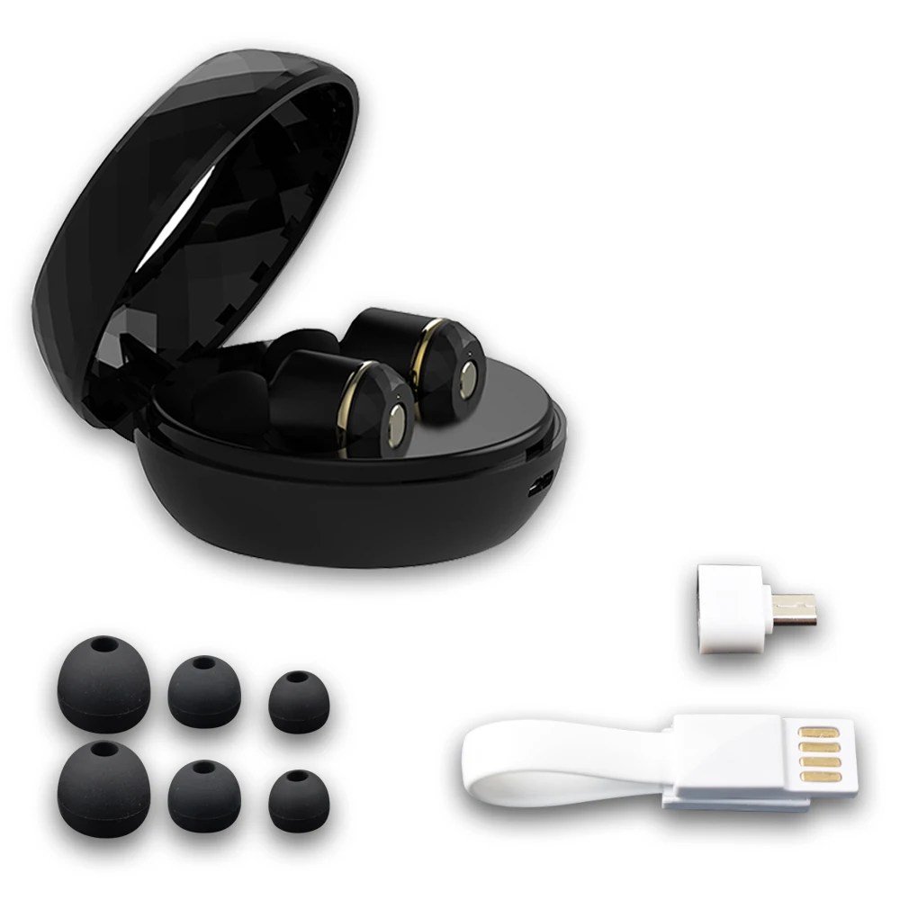 I7S-BK ALWUP TWS Беспроводные Мини Bluetooth наушники для Xiaomi huawei мобильный стерео наушники спортивные наушники с микрофоном портативная зарядная коробка - Цвет: I7S-BK