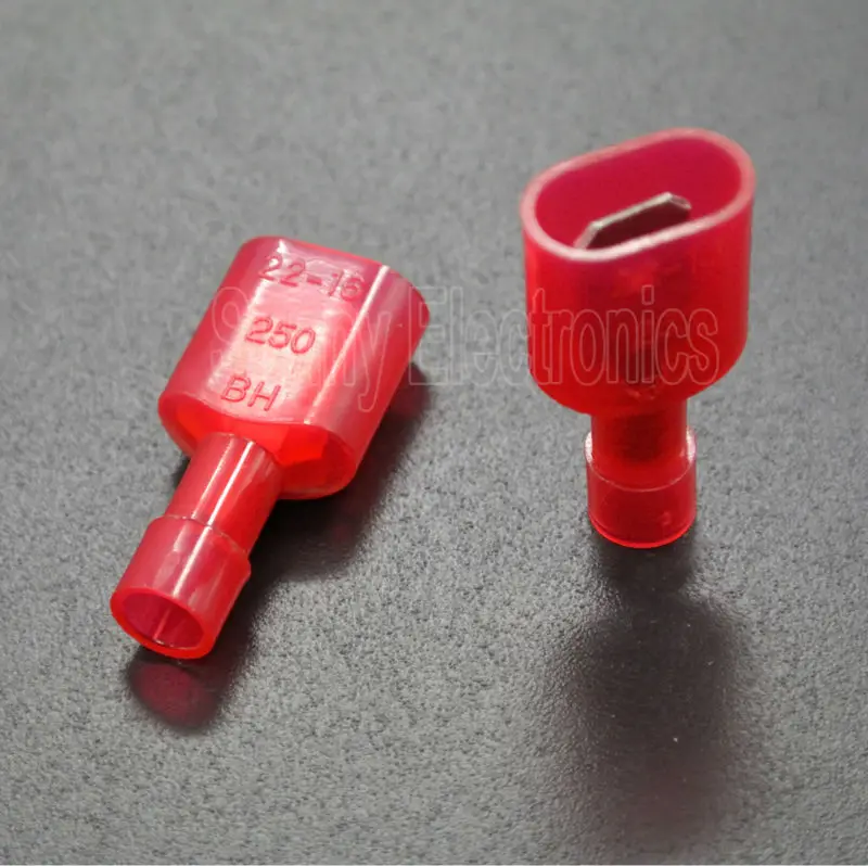 

1000pcs 22-18 AWG FULLY INSULATED 1/4" Male SPADE CRIMP CONNECTOR TERMINAL