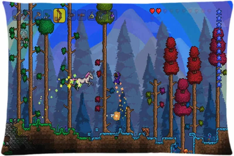 Классический игровой чехол terraria 35X45 см(одна сторона) Удобный лучший подарок для вашей семьи высокое качество и F - Цвет: Синий