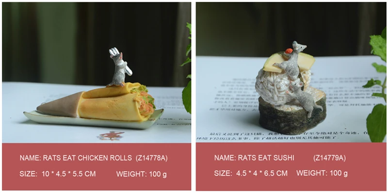 Mini Mice and Cat Resin Figurines for Home Decor Mice Mouse Rat Ornaments Miniature Fairy Garden Animal decoration gifts