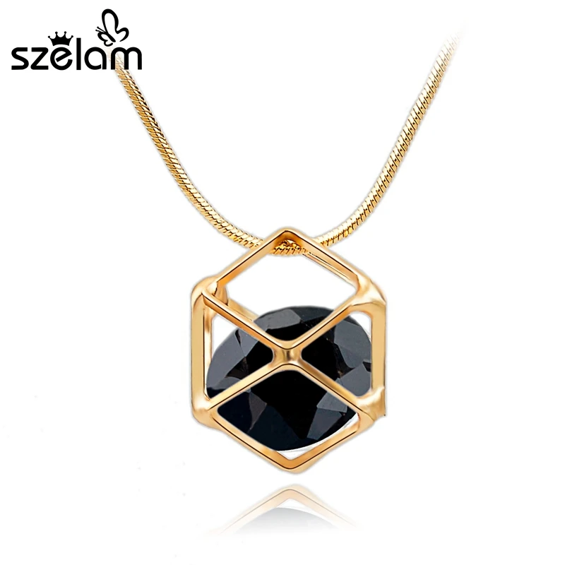 Модные золотые ювелирные изделия Szelam 2019 ожерелье с кулоном стразы массивное