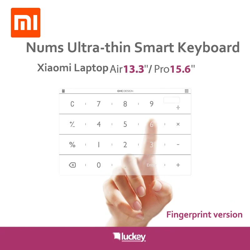 Ультра тонкая умная клавиатура Xiaomi Nums Pro15.6/13 3/12 5 дюймов серебристая версия отпечатков пальцев