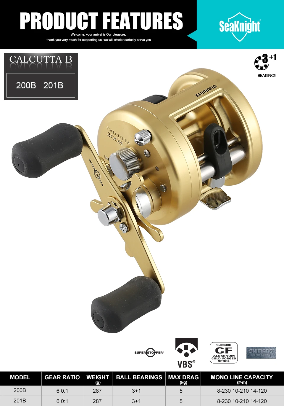 SHIMANO CALCUTTA B 200B 201B катушка для ловли на приманку 4BB 5 кг тянущаяся 6,0: 1 литой барабан цельнометаллическая CF алюминиевая катушка рыболовные снасти