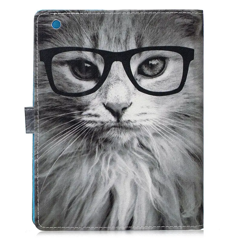 Для Apple iPad 2/3/4 чехол нарисованными животными для планшета из искусственной кожи(полиуретан) с откидной крышкой с функцией подставки для iPad2 iPad3 iPad4 принципиально кожи в виде ракушки+ Защитная пленка на экран+ подставка для ручек