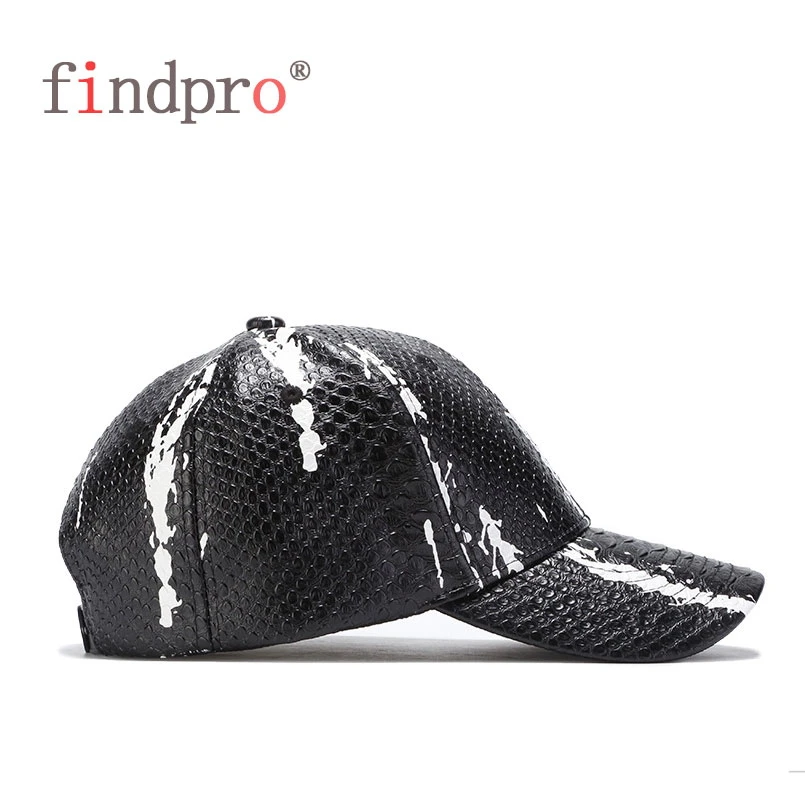 Мужская бейсболка findpro черная из искусственной кожи осенняя Кепка-водителя