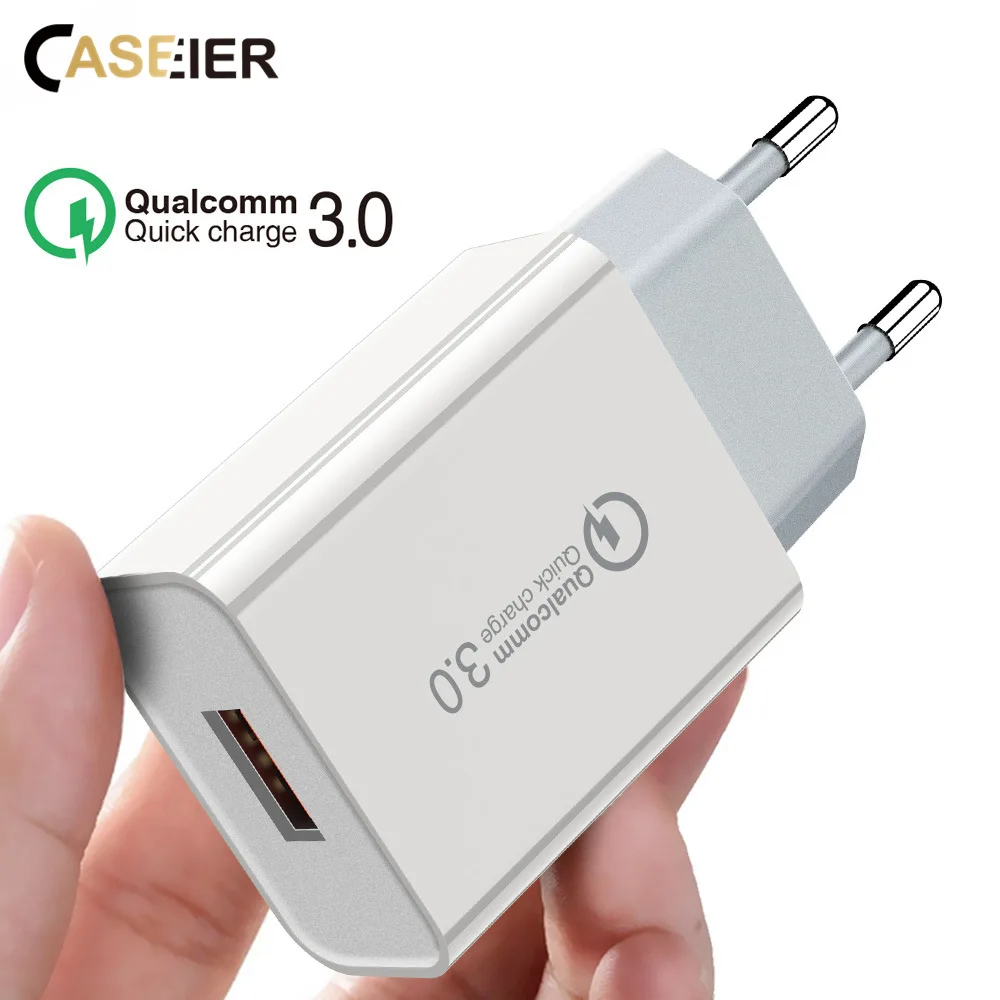 Caseier QC USB переходник 3 0 быстро зарядное устройство для iPhone 7 8 плюс X XS Max стены