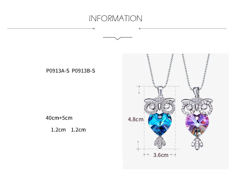 Cdyle украшенные кристаллами Подвески женские ожерелья Фиолетовый Синий Сова Bijoux Стразы милый шик