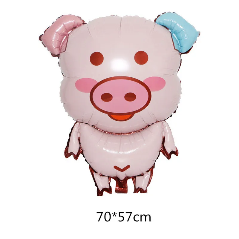 pig Мультяшный воздушный шар из фольги в виде животного, панды, лисы, слона, бабочки, динозавра, гелиевые шары для детей, украшения для дня рождения, подарок - Цвет: pig