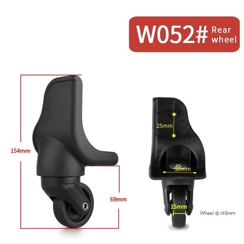 W052(2 Wheels)Rear Чемодан на колесиках, дорожная сумка на колесиках, модная новинка, универсальный чемодан на колесиках, аксессуары, пароль, коробка для самолета, Универсальные ролики - Цвет: W052(2 Wheels)Rear