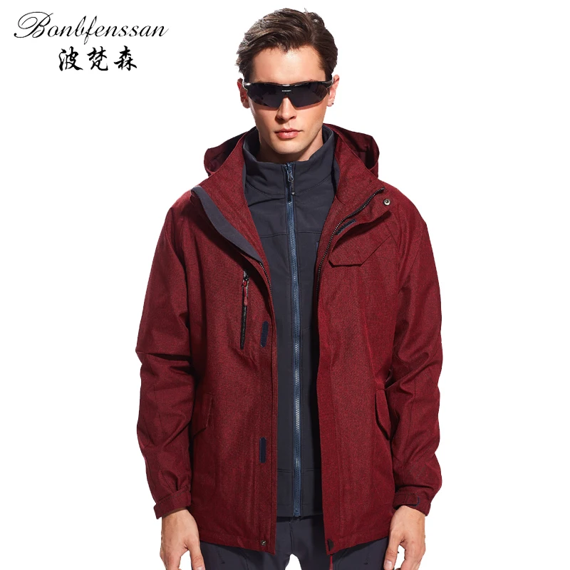 

Winter Men 3 in 1 Inner Fleece Outdoor Jackets Waterproof Windproof Warm Outdoor sport Trekking Hiking Climbing Jacket 8871A