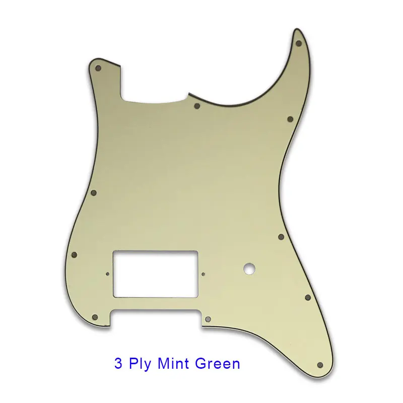 3 ply Mint green Pleroo гитара 11 винтовых отверстий накладки костюм для fender Tom Delonge гитара Stratocaster US spec Strat с мостом PAF Humbucker - Цвет: 3 ply Mint green