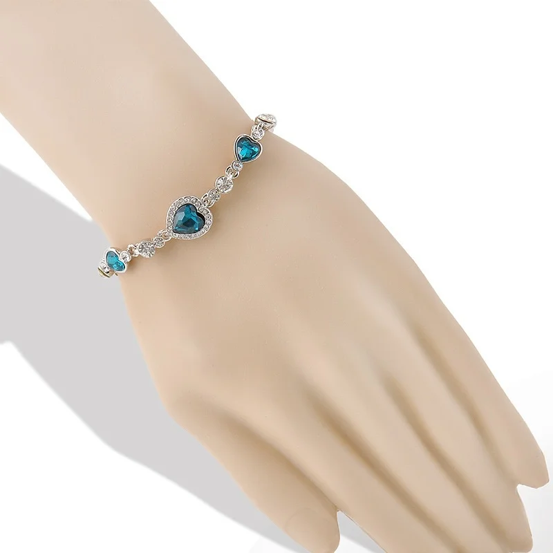 Titanic's Romantic Heart of Ocean Crystal Silver Plated Bracelet For Fashion People | Украшения и аксессуары