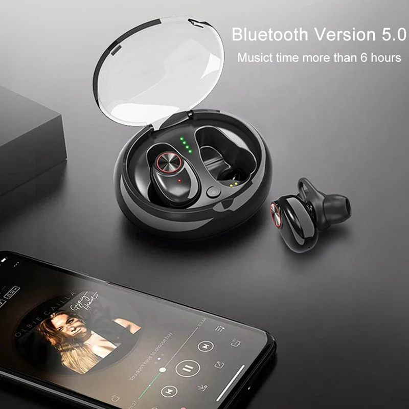 TWS Bluetooth гарнитура V5 беспроводная гарнитура с зарядным устройством для Xiaomi гарнитура музыкальные наушники с шумоподавлением для iphone 8