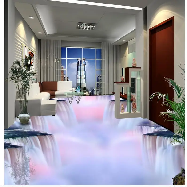 3d обои для пола ванной 3D настенные фрески фото на заказ Самоклеящиеся напольные