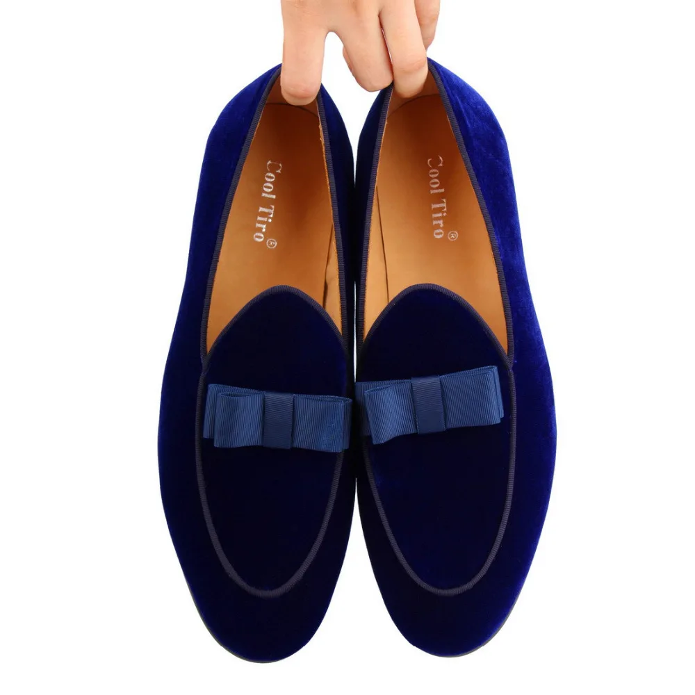 Новинка стильные синие бархатные слиперы мужские лоферы темно-синего цвета с