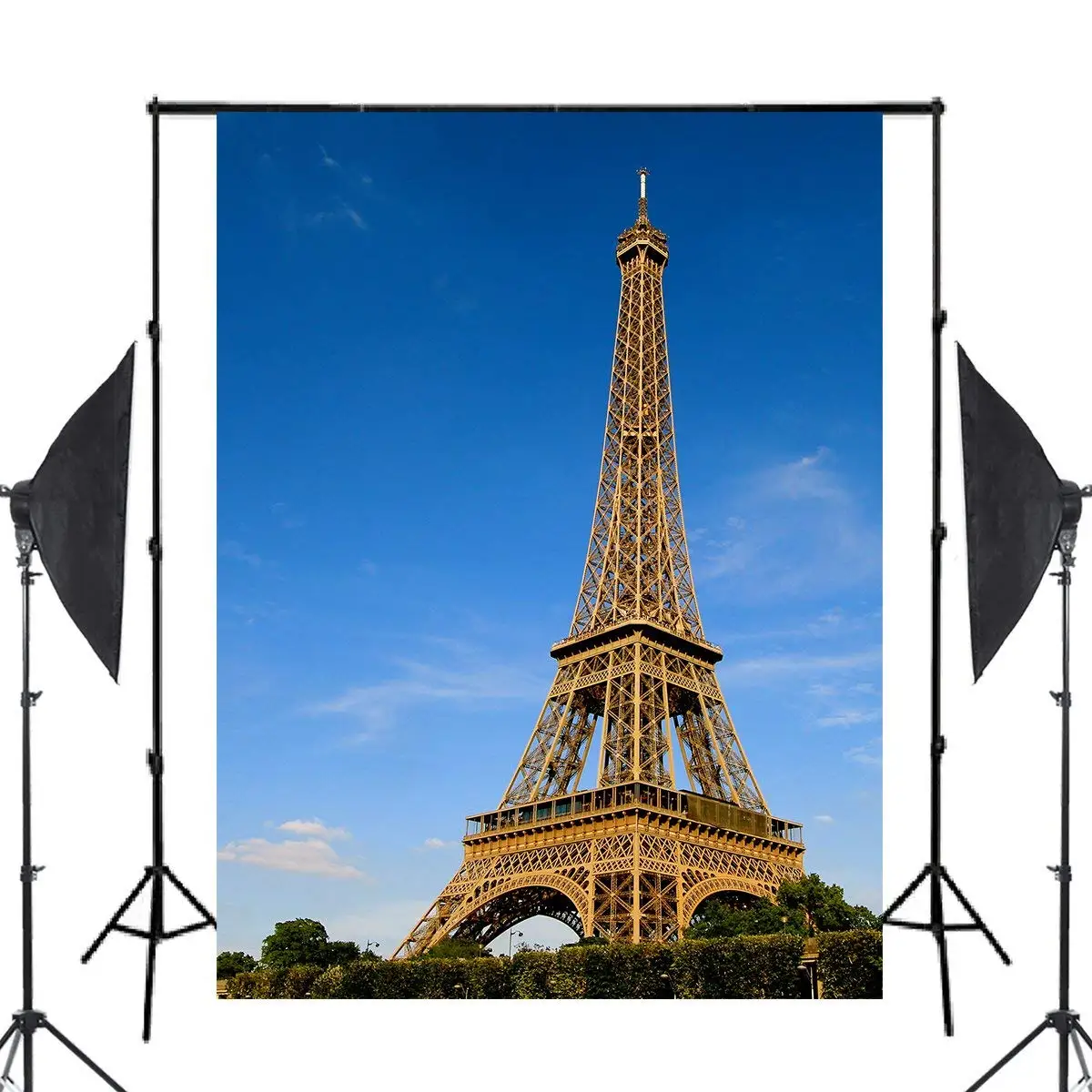5x7ft голубое небо фон для фотосъемки Париж Эйфелева башня студийной