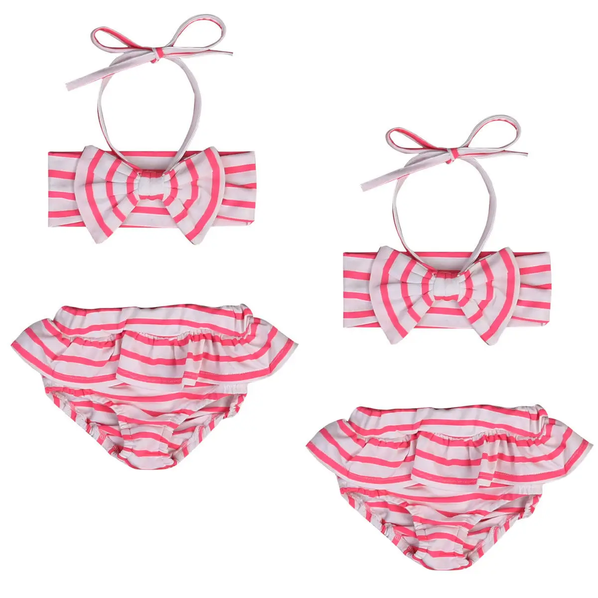 Детский розовый костюм бикини для маленьких девочек купальник купальный одежда