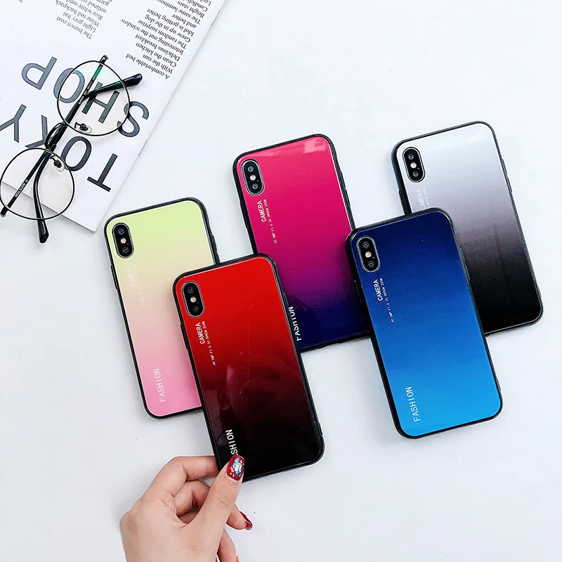 Чехол для телефона GKK iPhone XS Max 7 8 Plus чехлы из закаленного стекла силикона ТПУ