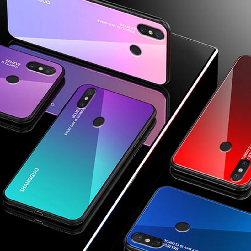 Роскошный чехол для телефона из закаленного стекла с градиентом Xiaomi Redmi Y2 корпуса