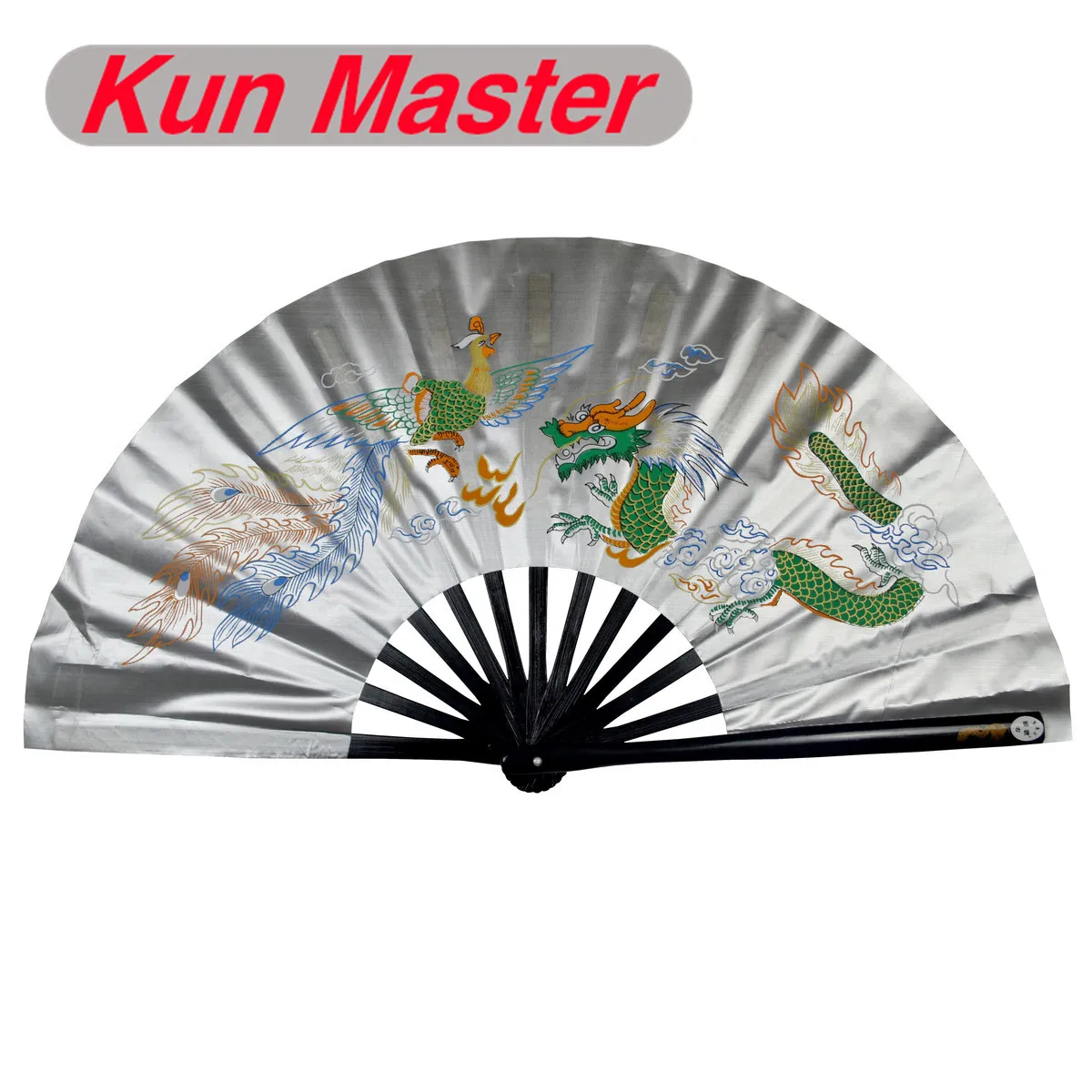 Серебряный чехол Kun Master 34 см с бамбуковым китайским кунг-фу тайчи фанатом
