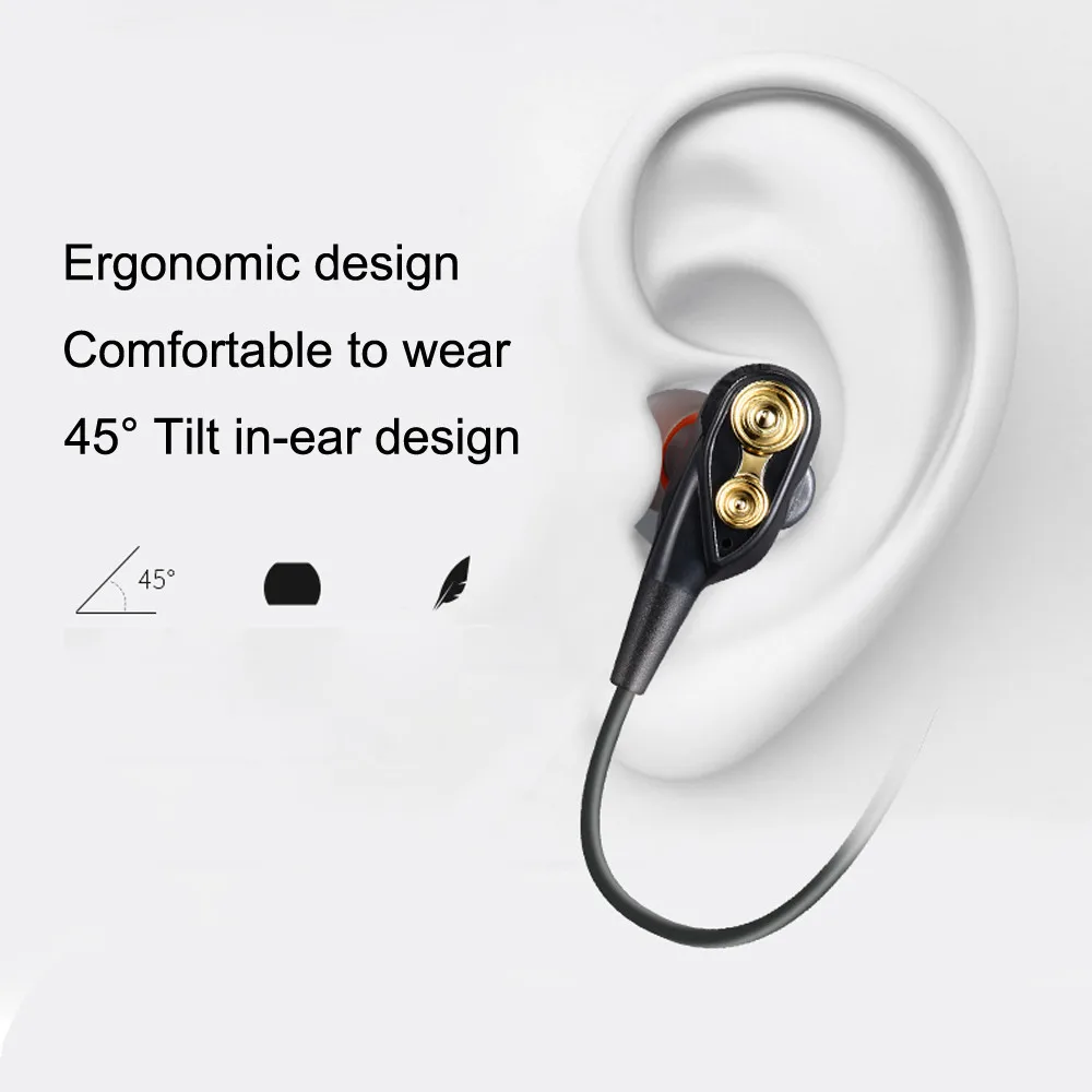 Fashion Ergonomically Design Heavy Bass Wireless Bluetooth Headset Sports Dual Dynamic Driver Earbuds Earphone New | Электроника