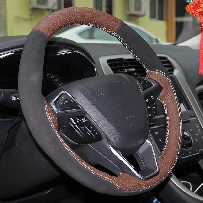 Кофейный натуральный кожаный черный замшевый чехол для Ford Fusion Mondeo 2013 2014 EDGE 2015 2016 |