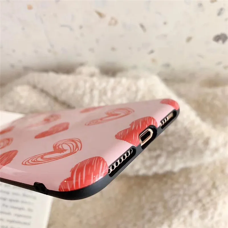 DISCASE глянцевый простой чехол для телефона Doodle Love iphone XS MAX XR 8 7 6 6s plus Универсальный