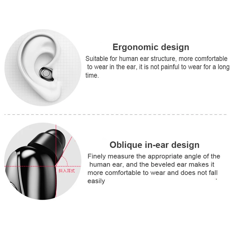 Bluetooth Earphones 5.0 TWS Earbuds Invisible Mini Wireless Earphones Bass Stereo Headsets with 1200 mAh Charging Box