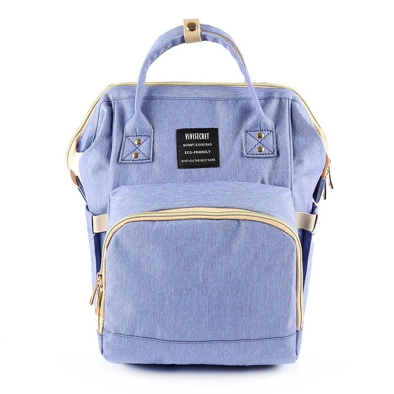 solid blue33x23x15cm Единорог мумия сумки материнства подгузник рюкзак для кормления сумка для ухода за ребенком цветочный принт большой емкости путешествия Висячие пеленки сумка - Цвет: solid blue33x23x15cm