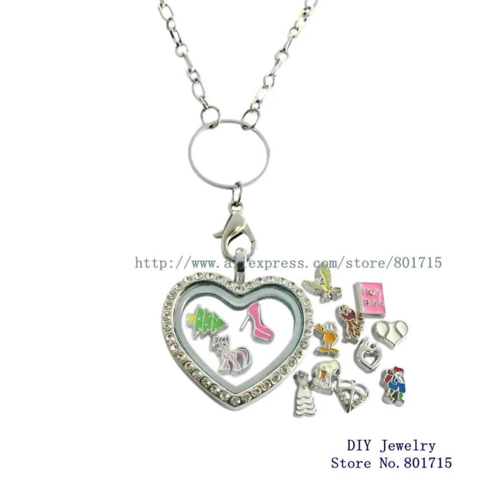 Магнитный стеклянный плавающий медальон из нержавеющей стали можно класть в