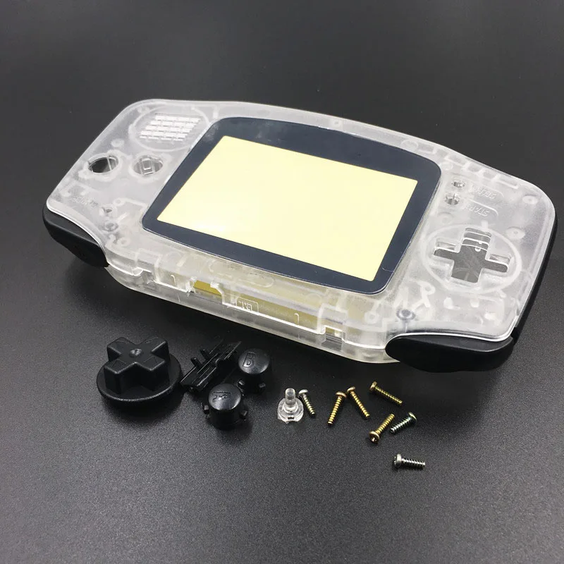 Прозрачный + черный корпус кнопки Запчасти для Gameboy Advance GBA Ремонт|Чехлы| |