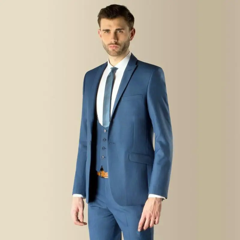 New Blue Navy Men Wedding Suits Slim Fit Jacket Tuxedos Best Man Formal | Мужская одежда