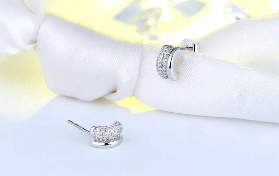 ORSA JEWELS Настоящее 925 пробы серебряные женские серьги маленький круг 10 мм Серебряный цвет трендовые женские свадебные ювелирные изделия SE102
