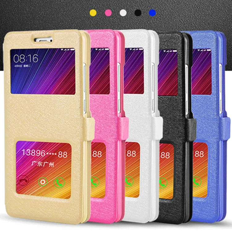 GerTong Flip Case For Xiaomi Redmi 4X 4A Note 4 5A Prime Y1 Mi5X MiA1 Mi6 Mi5 3S 3X 3 Pro Leather Window View Holder Cover | Мобильные