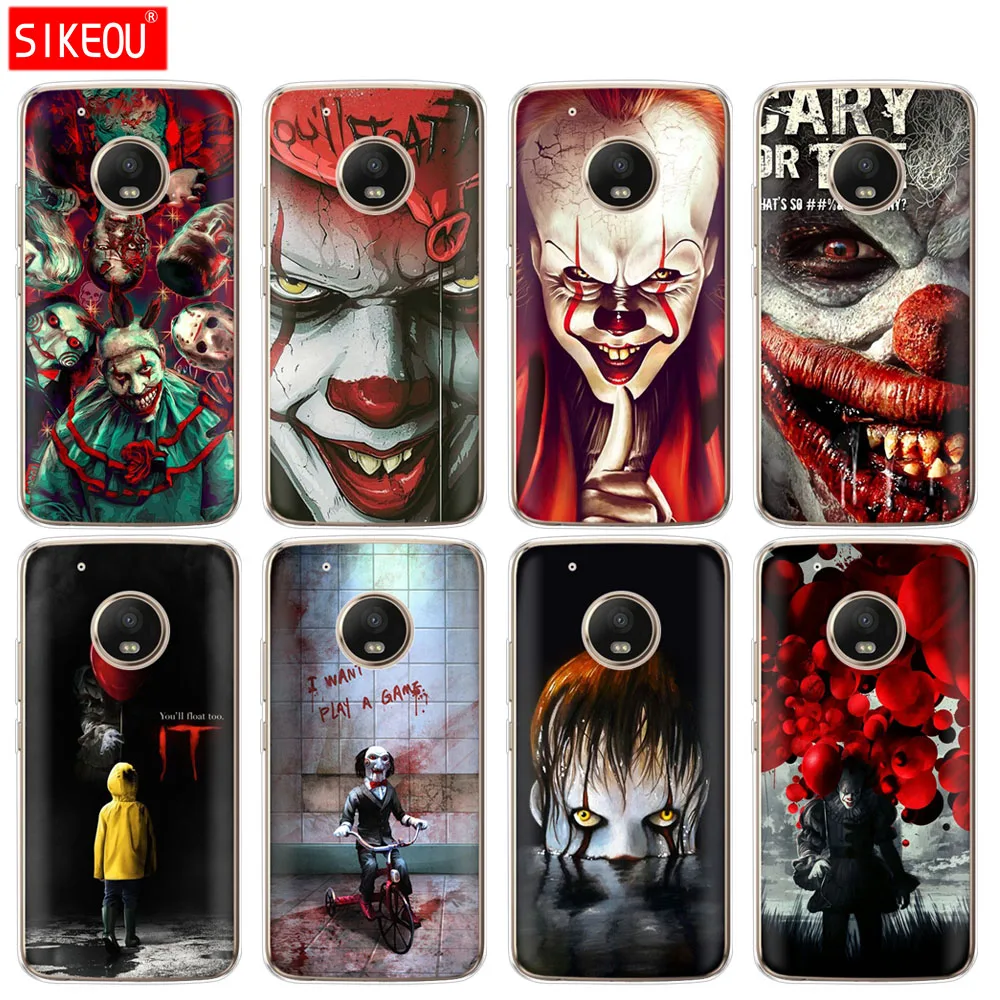 Силиконовый чехол для телефона Motorola Moto G6 G5 G5S Z2 Z3 PLAY PLUS X4 E4 E5 C The Clown Horror IT|Бамперы| |