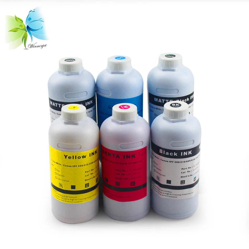 WINNERJET 1000 мл пигментные чернила для Canon PFI102 iPF 500 510 600 605 610 700 710 принтер|ink 1000ml|canon 6pigment