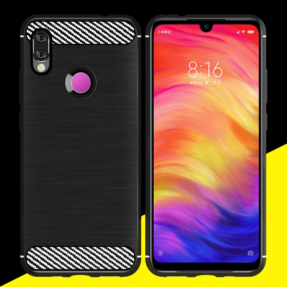 Redmi Note 7 Чехол силиконовый матовый Броня TPU бампер ударопрочный задняя крышка Romged