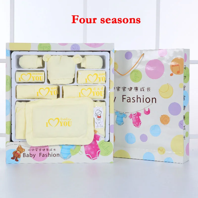 Four seasons Эмоции мамы Одежда для новорожденных комплект брендовой одежды для маленьких мальчиков/комплект одежды для девочек хлопок для новорожденных праздничное платье для девочки нижнее белье 22 шт./компл - Цвет: Four seasons