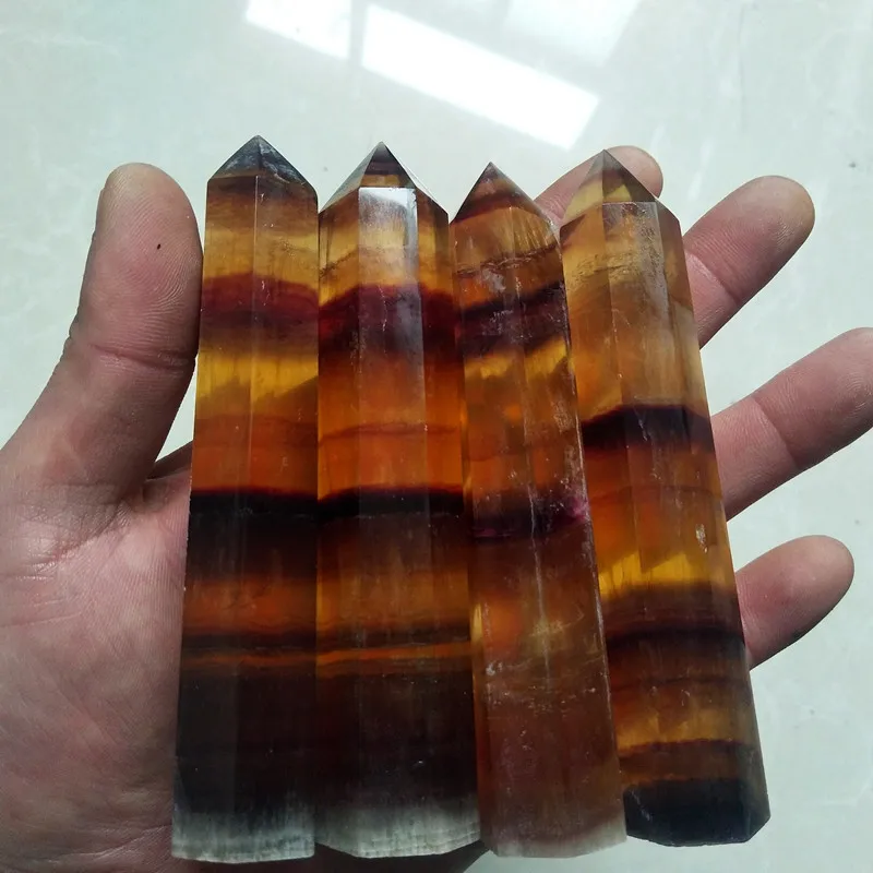 

100/140mm Natural stone fluorite crystal wand point feng shui harness stones and chakra healing crystals