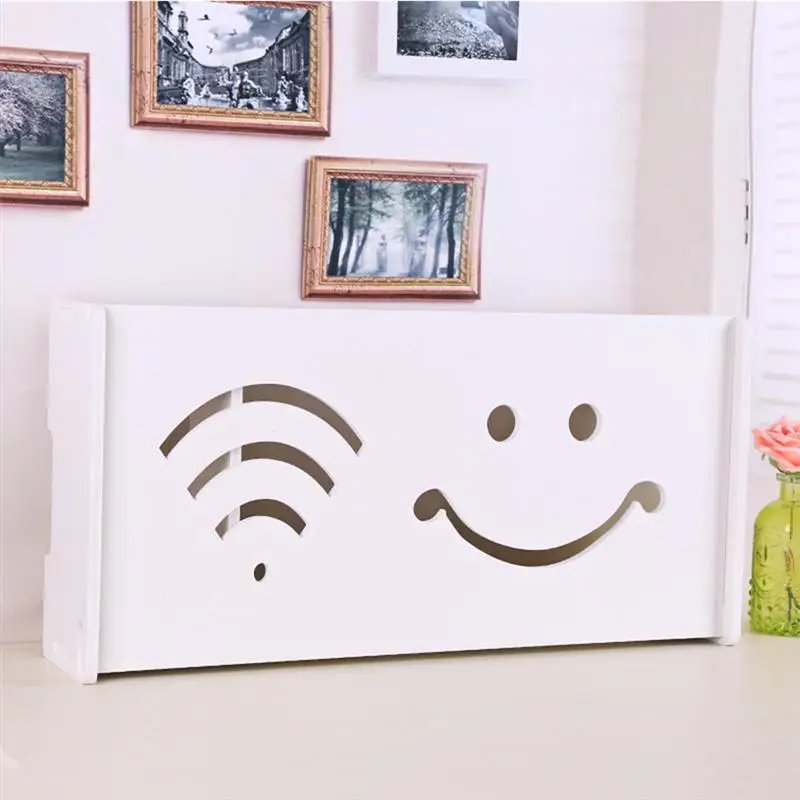 OUNONA Router Modem контейнер для хранения Настенный стеллаж с толстым смайликом бровей и