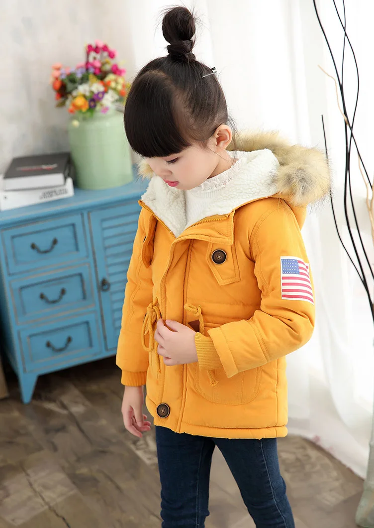 New Children Winter Clothing Coats Boys Girls Warm Jackets Park Hooded Slim Kids Outerwear Clothes Costumes Boys Windproof Coat
