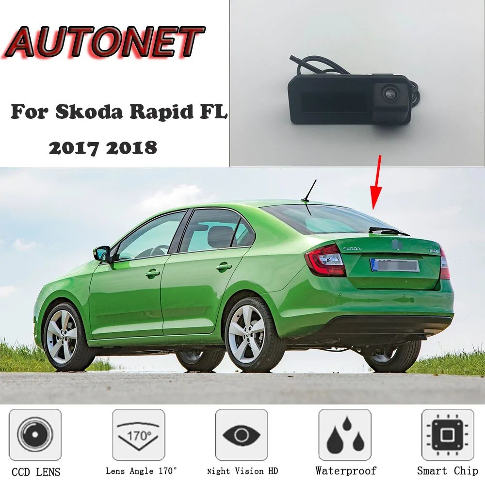 Осенняя камера заднего вида для Skoda Rapid FL 2017 2018/оригинальный заводской