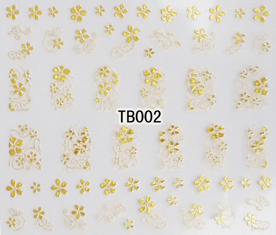 Цвета: золотистый серебристый самоклеющиеся 3D ногтей Наклейка Татуировка масло