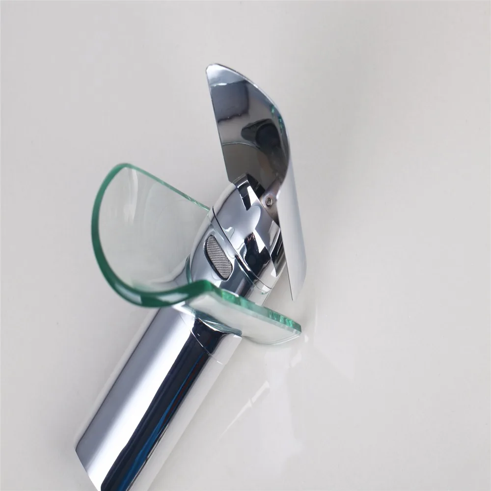 Новый стеклянный кран с водопадом смеситель для ванной комнаты одной ручкой
